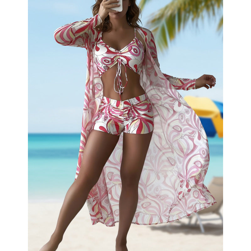 Bikini Malla 3 Piezas Tankini Short Soutien Camisa Uniteduy