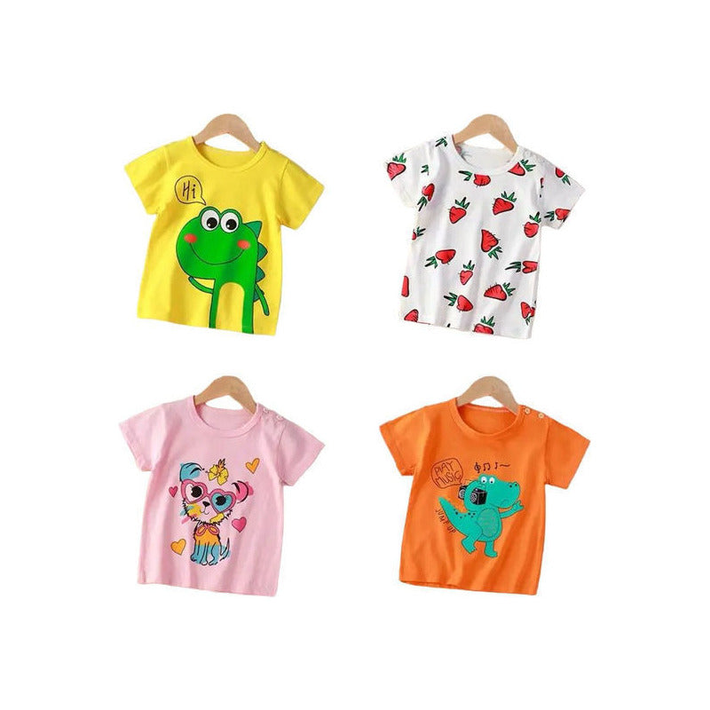 Remeras Manga Corta Algodon Bebes Y Niños Varios Diseños