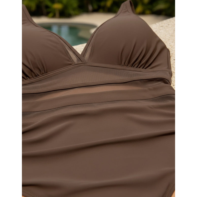 Bikini Tiro Alto Triángulo Con Transparencia Varios Colores