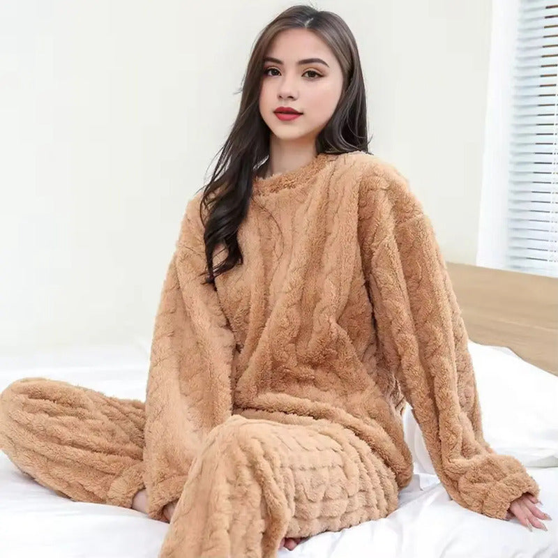 Pijama Peluche Peludo Plush Texturado De Dama Varios Colores