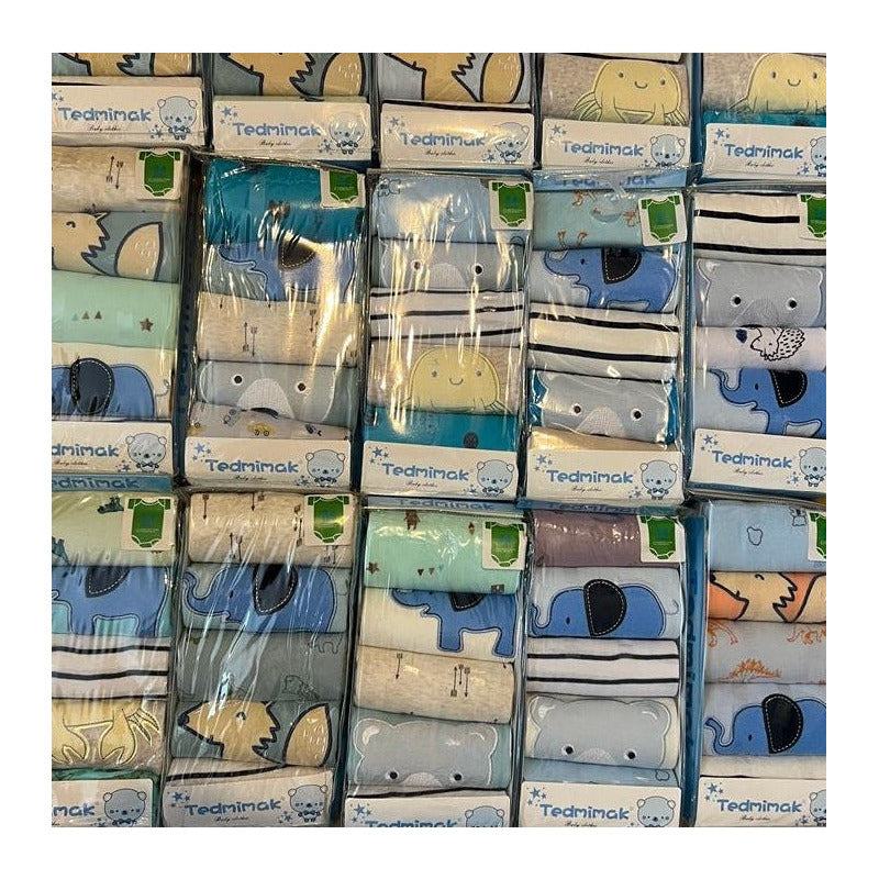 Body Bebe Pack Por 5 Manga Corta  Modelos Surtidos Uniteduy