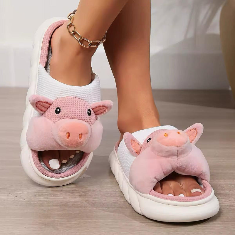 Pantuflas Chancho Chanchito Abierta Sin Talon Suela De Goma
