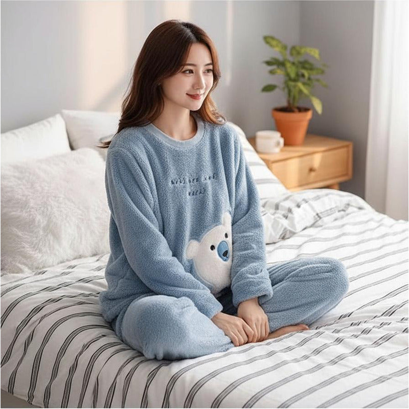 Pijama Peluche Largo Osos Plus Abrigados Varios Colores