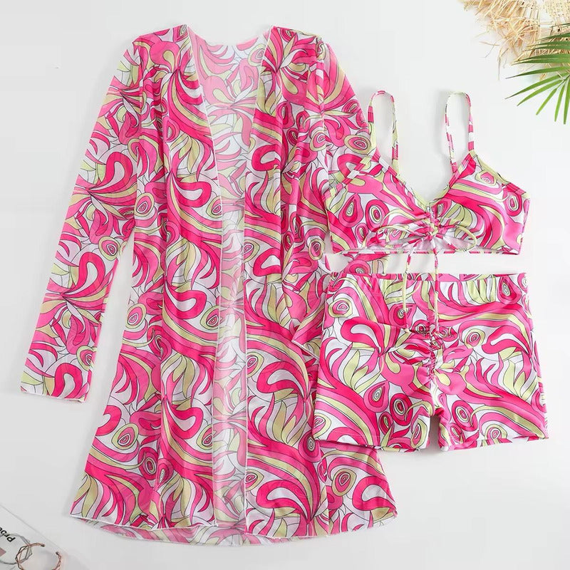 Bikini Malla 3 Piezas Tankini Short Soutien Camisa Uniteduy