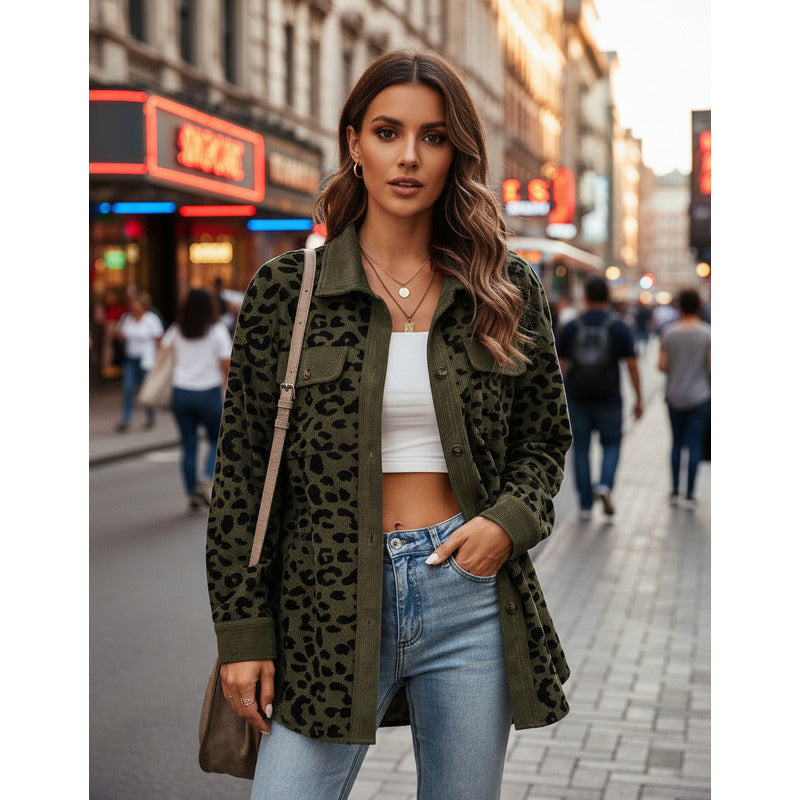 Sobre Camisa Pana Animal Print Varios Colores