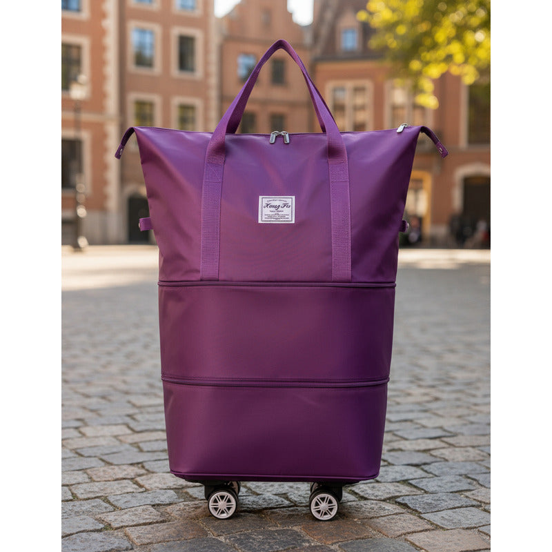 Bolso De Viaje Plegable Expandible Con Ruedas Desmontables