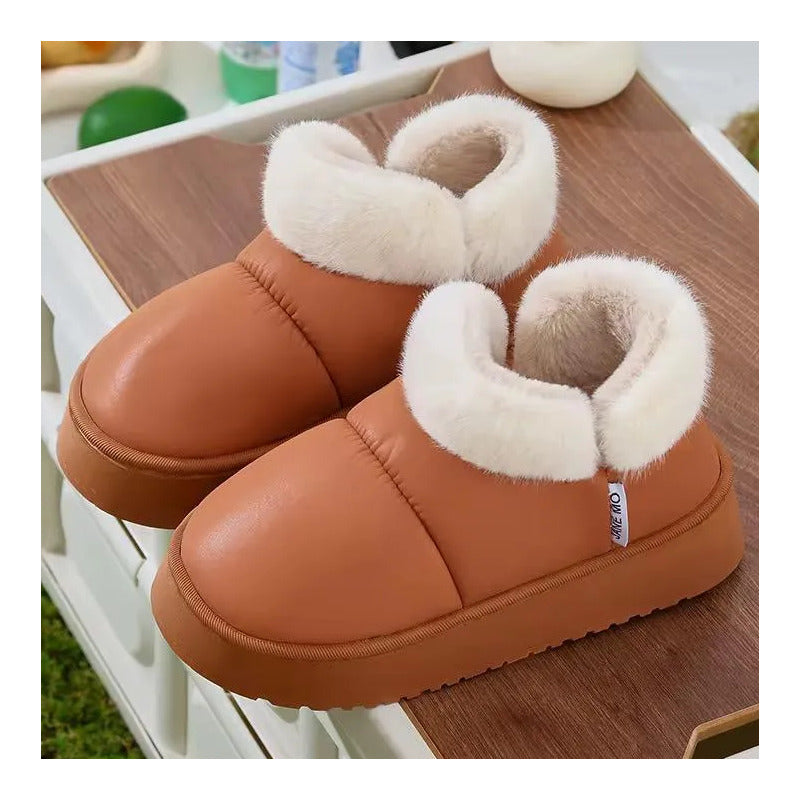 Pantuflas Botitas Abrigadas Con Corderito Y Plataforma