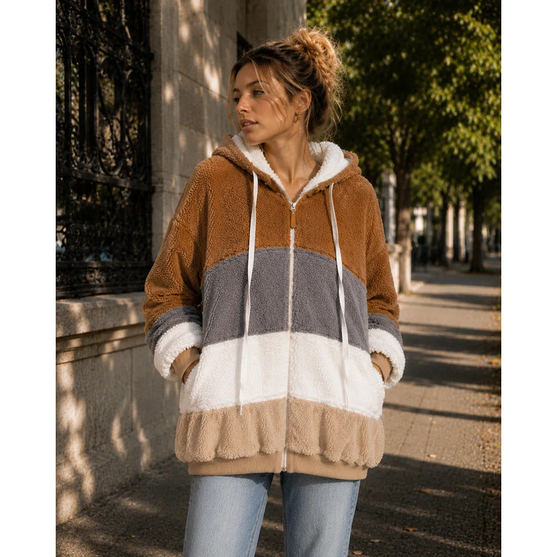 Abrigo Campera Para Mujer Con Capucha Cremallera Uniteduy