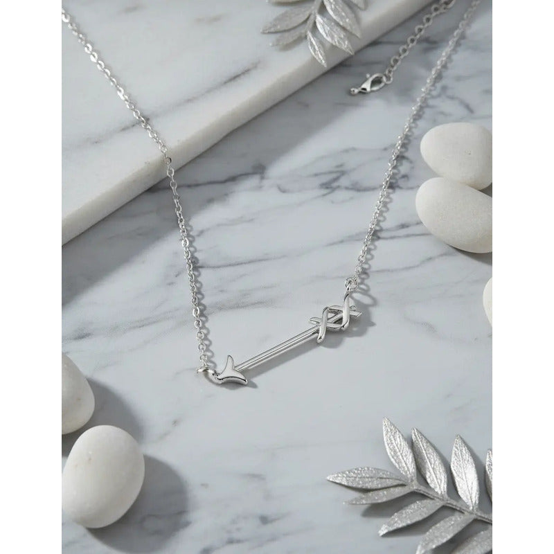 Cadena Con Dije Flecha Plata 925 45cm Joyería Mujer Uniteduy