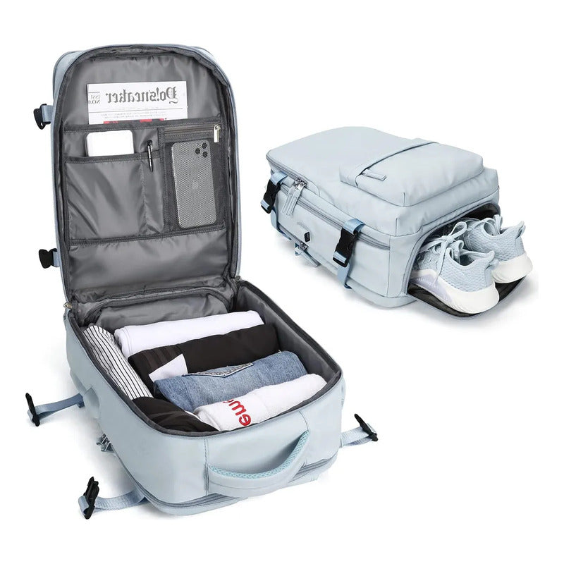 Mochila Viaje Grande Con Usb Varias Reparticiones Uniteduy