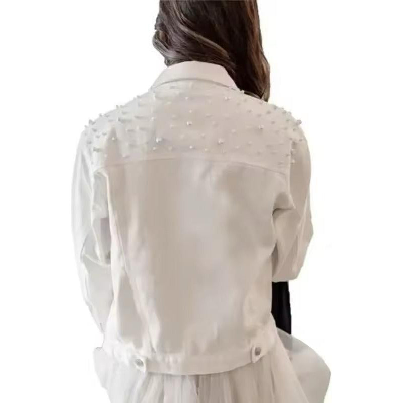 Campera De Jeans Con Aplique Perlas Uniteduy