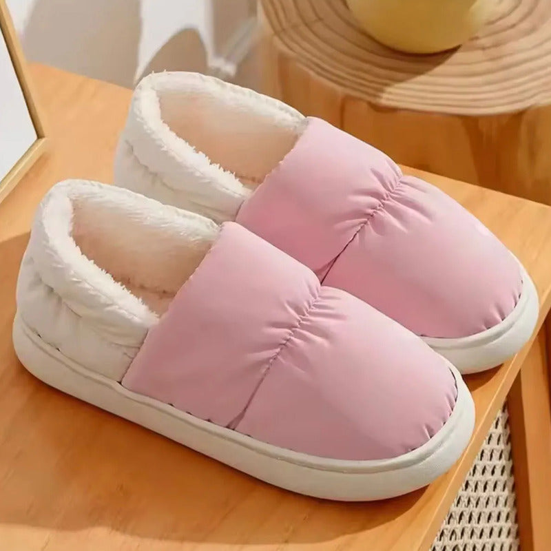 Pantufla Impermeable Cerrada Corderito Suela Goma Uniteduy