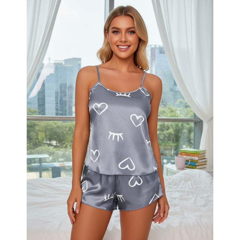 Pijama Short Y Musculosa De Seda Uniteduy