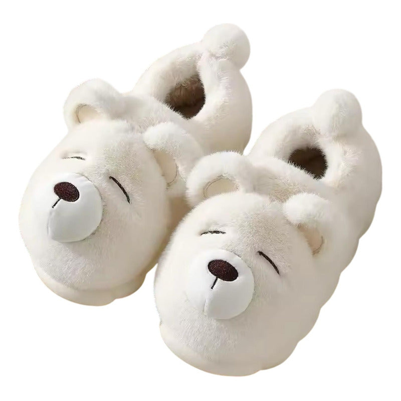 Pantufla Peludas Osos Con Suela De Goma Varios Colores