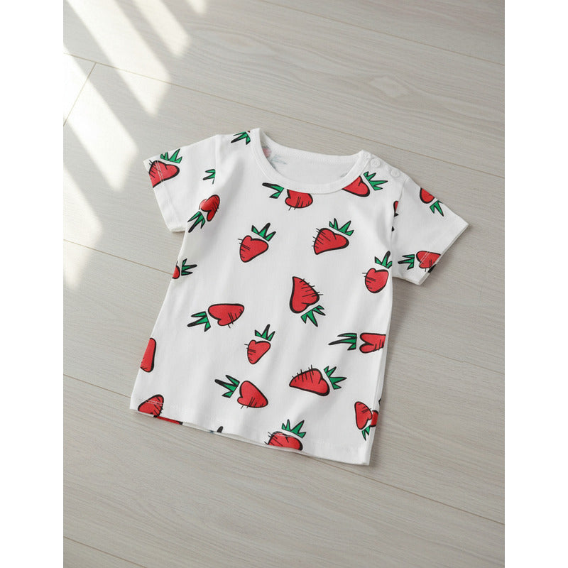 Remeras Manga Corta Algodon Bebes Y Niños Varios Diseños