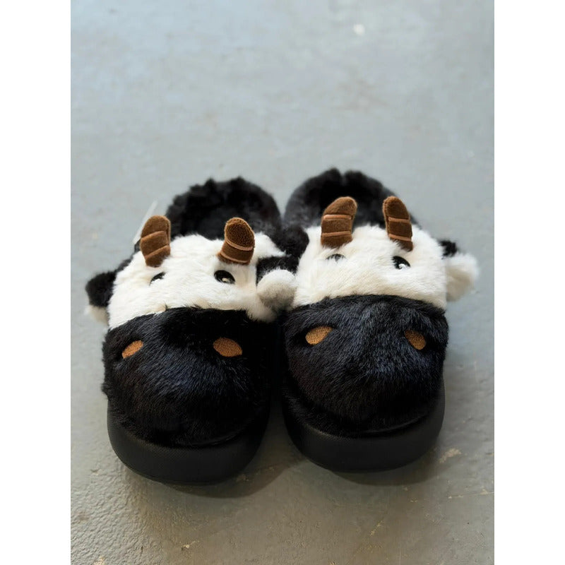 Pantufla Vaca Sin Talón Talles Del 36 Al 45 Suela De Goma