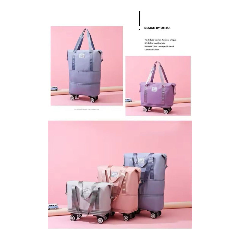 Bolso De Viaje Plegable Expandible Con Ruedas Desmontables