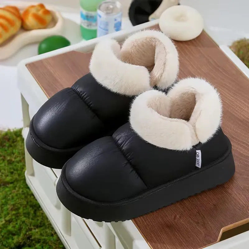 Pantuflas Botitas Abrigadas Con Corderito Y Plataforma