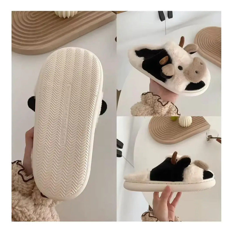 Pantufla Vaca Sin Talón Talles Del 36 Al 45 Suela De Goma