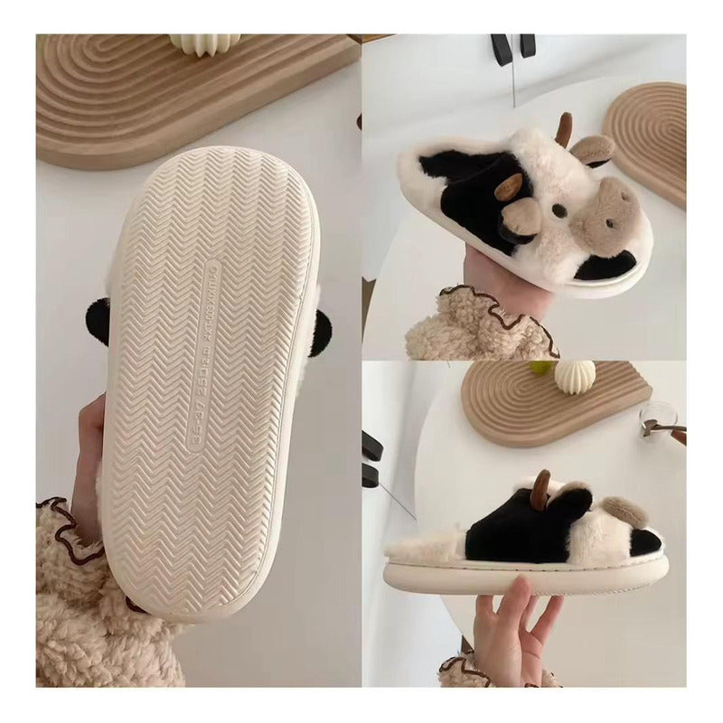 Pantufla Vaca Sin Talón Talles Del 36 Al 45 Suela De Goma
