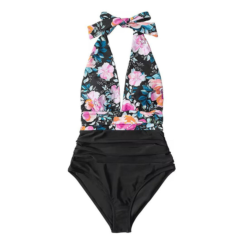 Malla Entera Triangulo Plisada Combinada Bikini Del M Al Xl