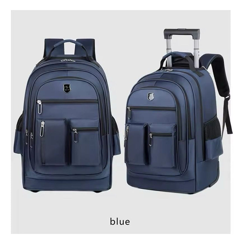 Mochila De Viaje Liceo Con Carrito Ruedas Laptop Impermeable
