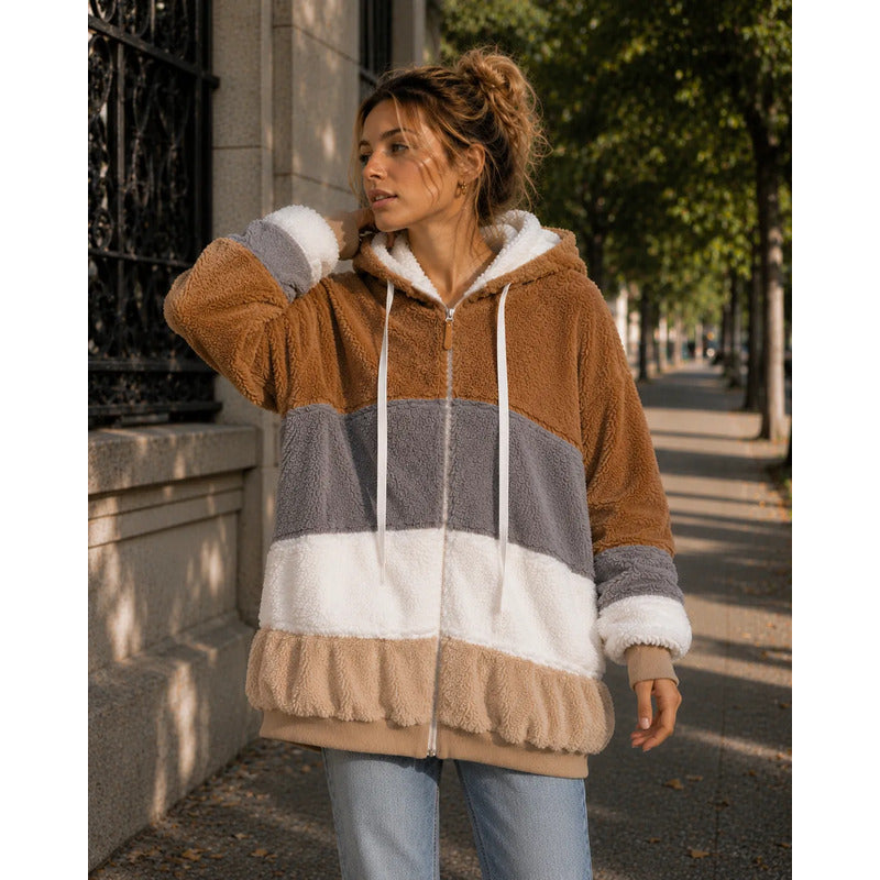 Abrigo Campera Para Mujer Con Capucha Cremallera Uniteduy