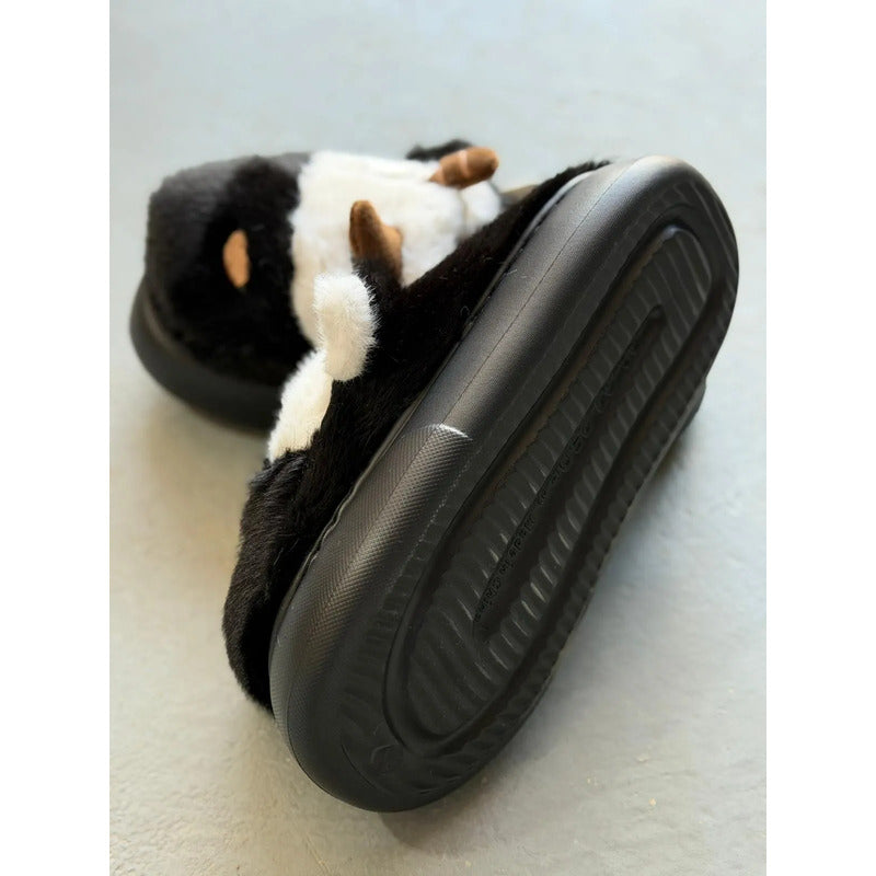 Pantufla Vaca Sin Talón Talles Del 36 Al 45 Suela De Goma