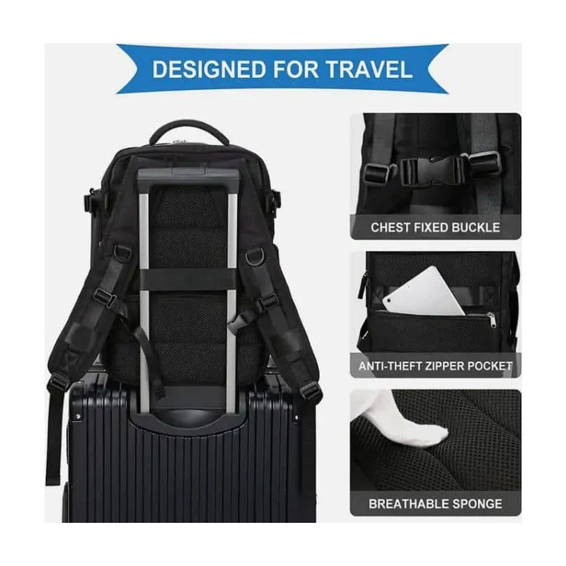 Mochila Viaje Grande Con Usb Varias Reparticiones Uniteduy