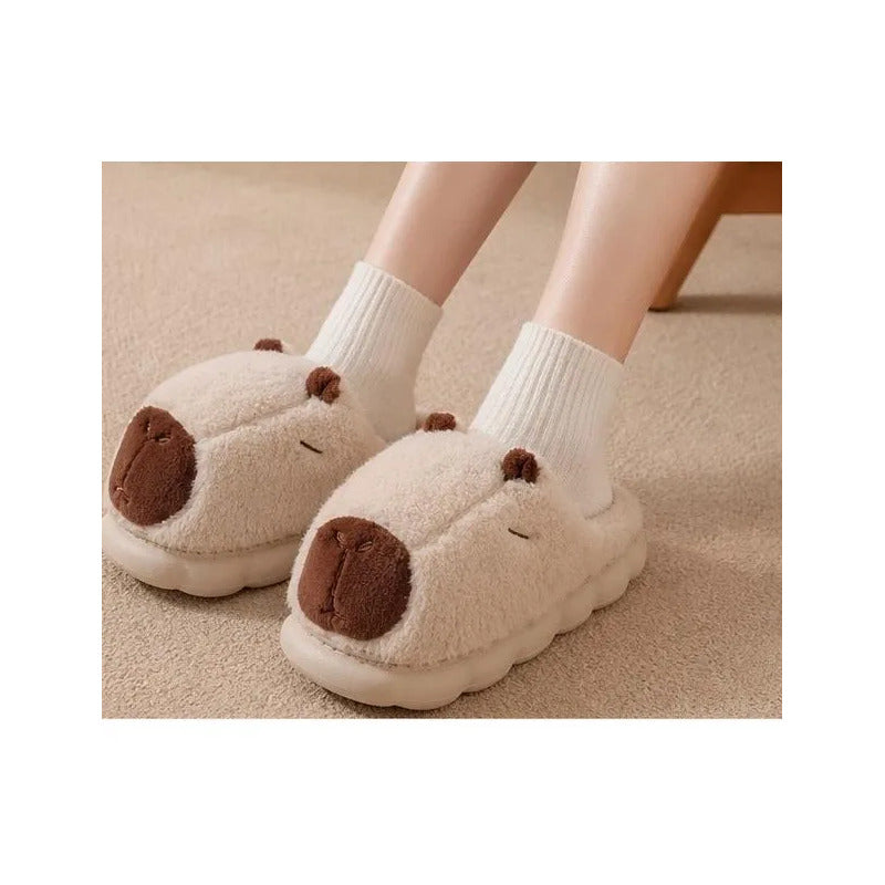 Pantufla Capibara Sin Talón Cálidas Antideslizantes Cómodas