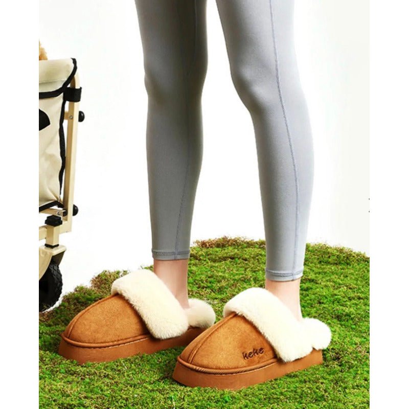 Pantuflas Mujer Forradas Con Corderito Altas Sin Talón