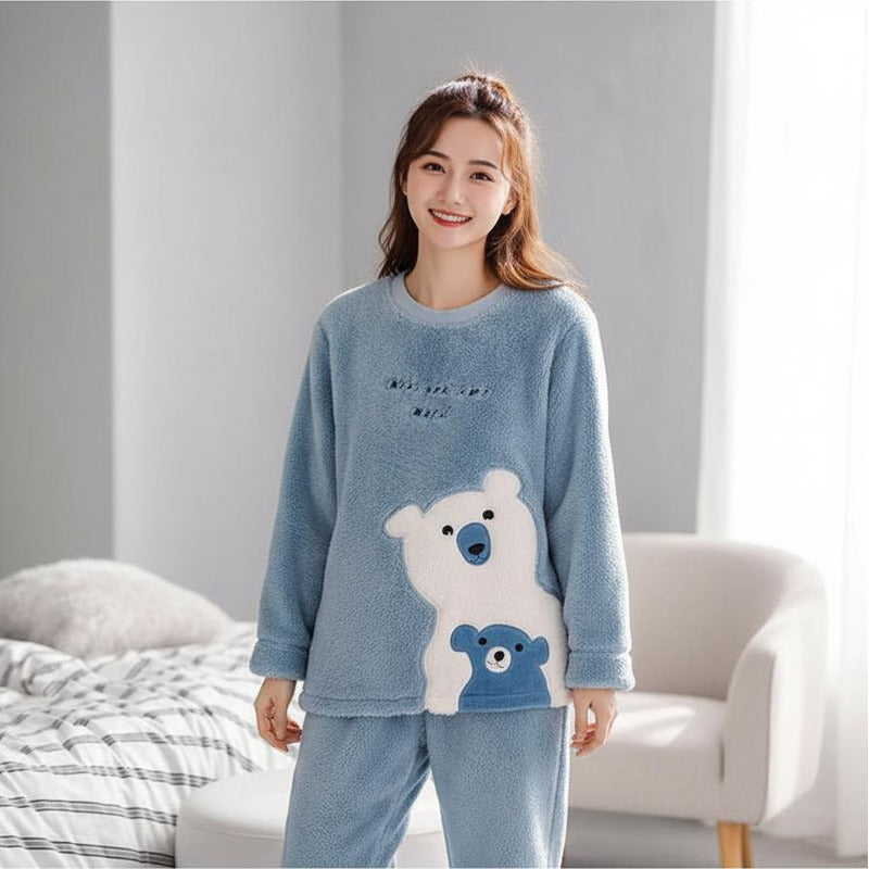 Pijama Peluche Largo Osos Plus Abrigados Varios Colores