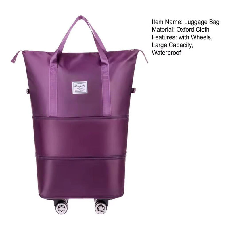 Bolso De Viaje Plegable Expandible Con Ruedas Desmontables