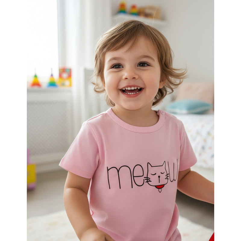 Remeras Manga Corta Algodon Bebes Y Niños Varios Diseños