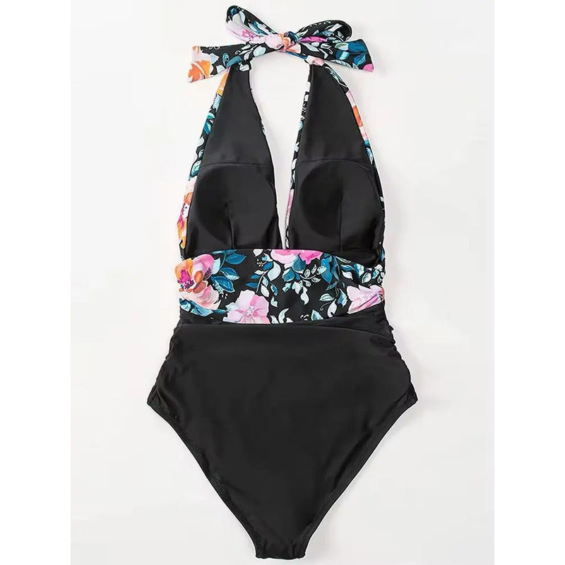 Malla Entera Triangulo Plisada Combinada Bikini Del M Al Xl