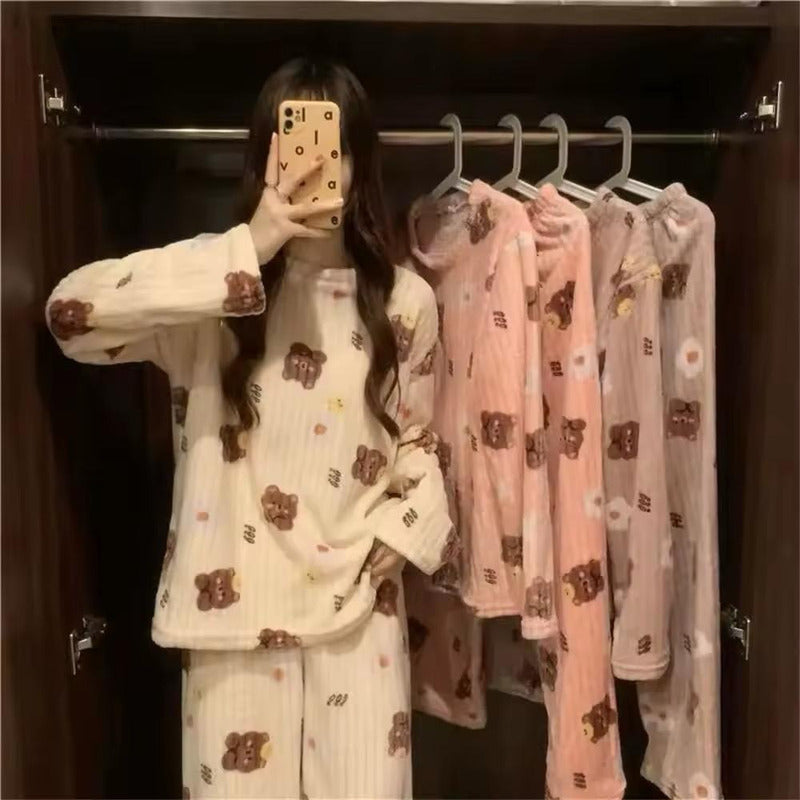 Pijama Peluche Largo De Dama Plush Abrigado Varios Diseños