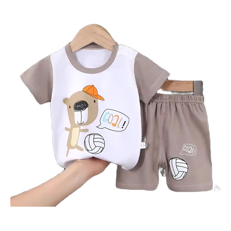 Conjunto De Niño Short Y Remera Bebe Varios Diseños Uniteduy