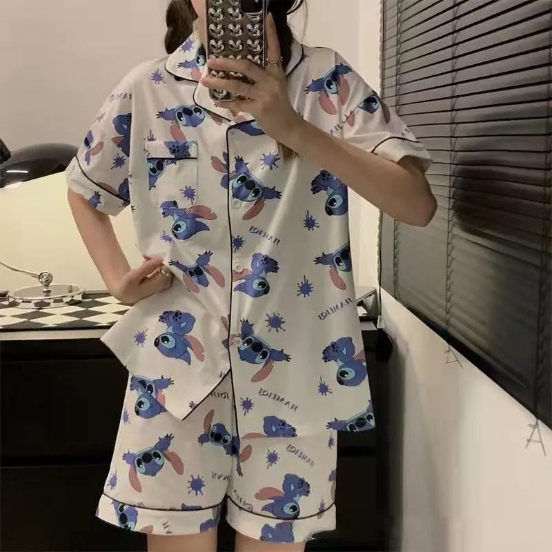 Pijama Corto Stitch - Snoopy - Patricio Bob Esponja Y Varios