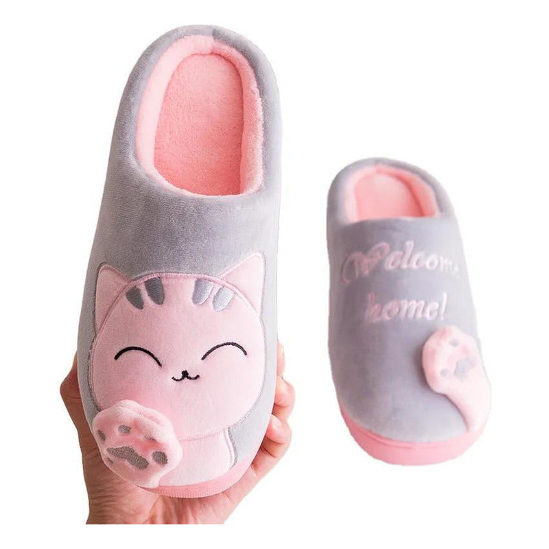 Pantufla Gato Sin Talón Talles Del 36 Al 45 Suela De Goma