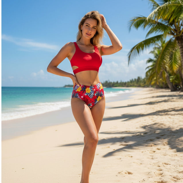 Bikini Mallas Tiro Alto 2 Piezas Push Up Uniteduy Varios Col