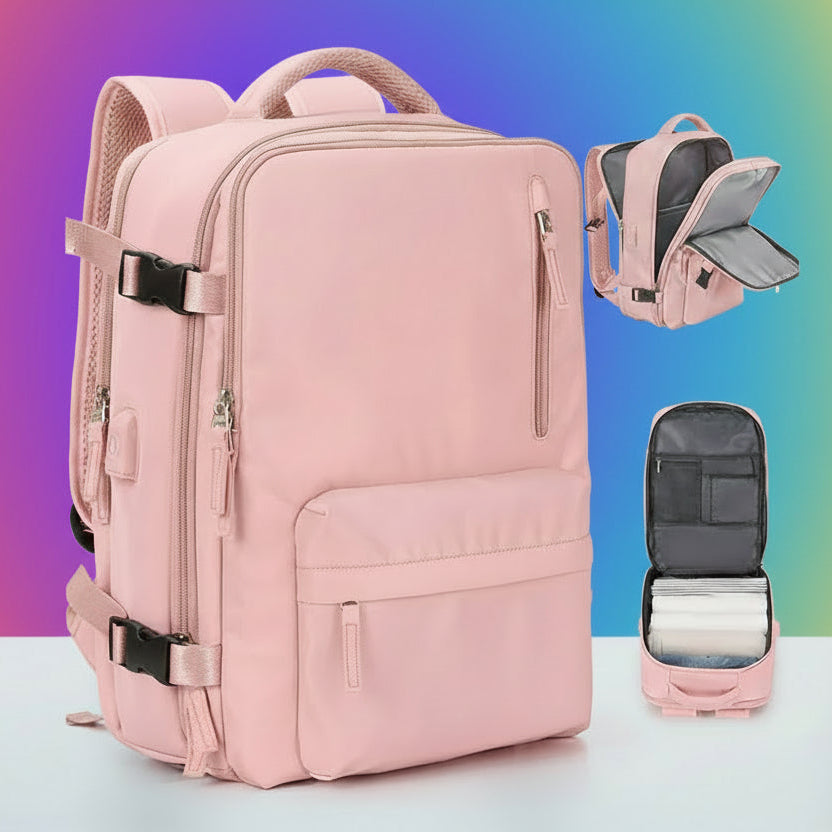 Mochila Viaje Grande Con Usb Varias Reparticiones Uniteduy