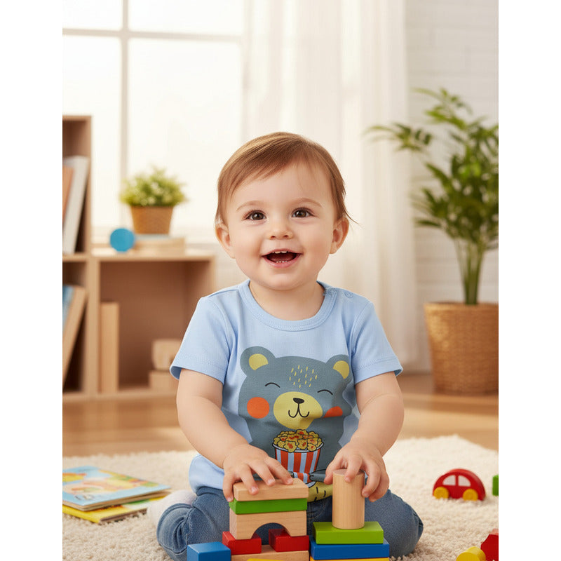 Remeras Manga Corta Algodon Bebes Y Niños Varios Diseños