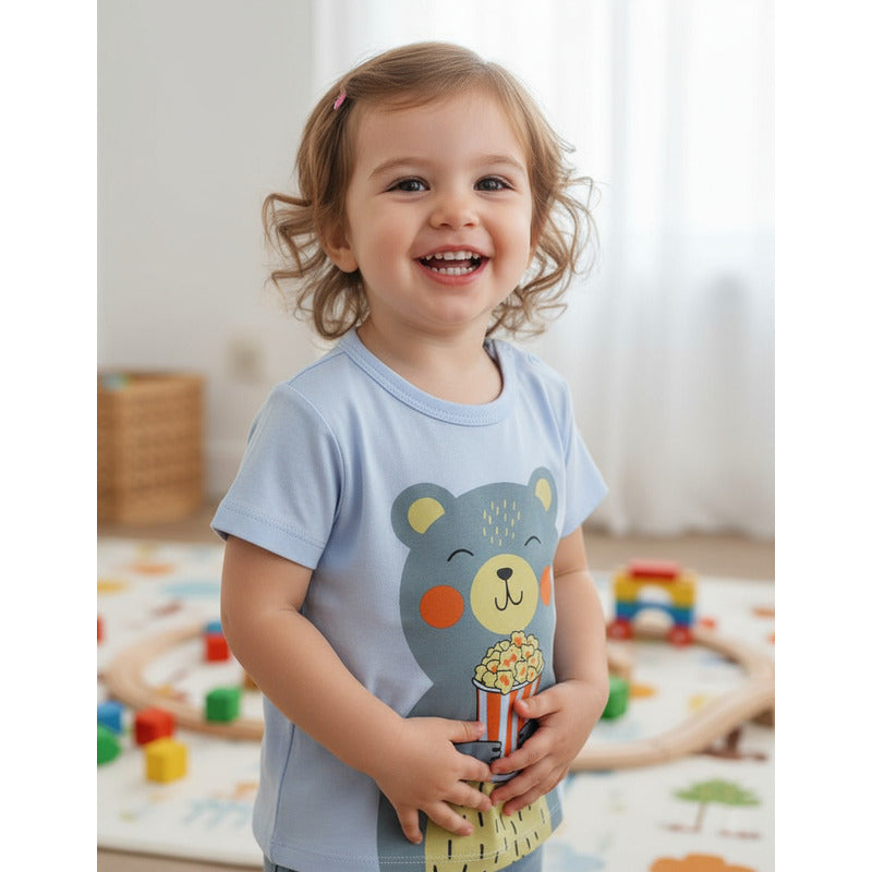 Remeras Manga Corta Algodon Bebes Y Niños Varios Diseños