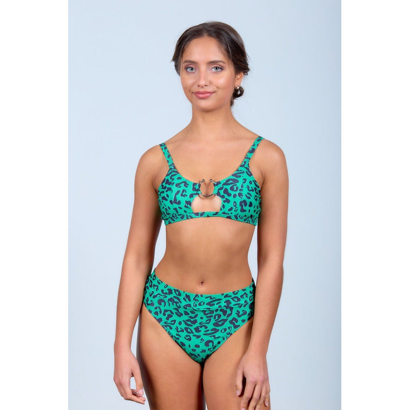 Uniteduy!! Bikini Tiro Medio Verde Aro! El Verano Llegó!!