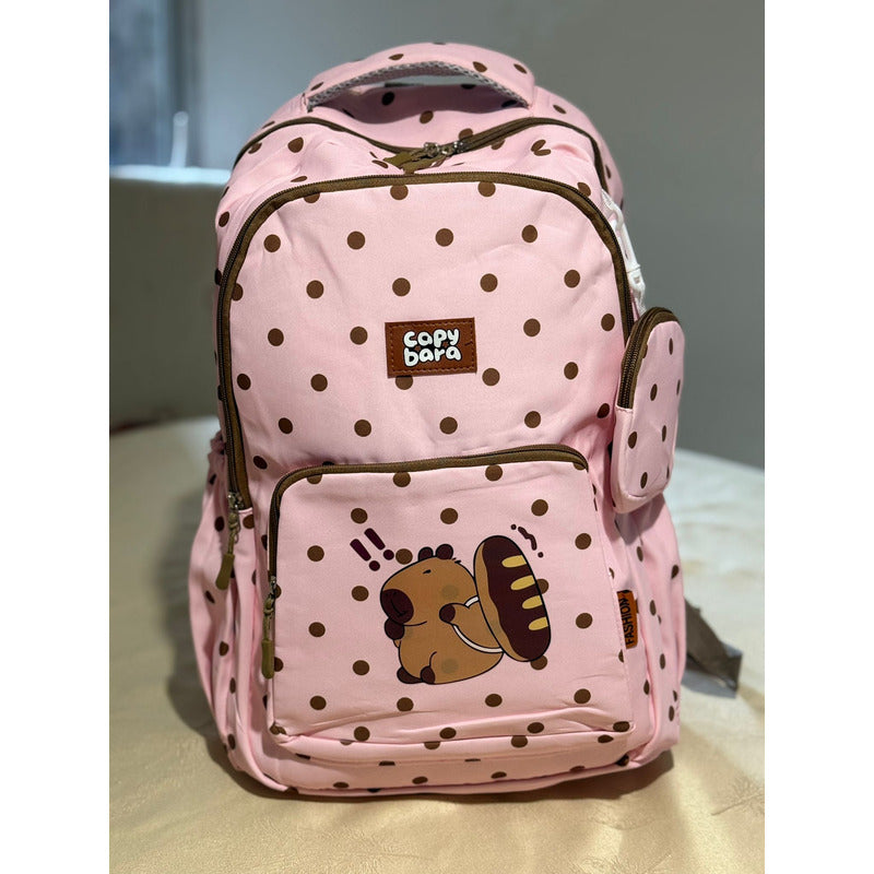 Mochila Escolar Con Monedero De Capibara Carpincho Laptop