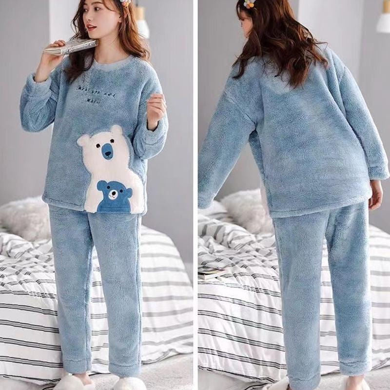 Pijama Peluche Largo Osos Plus Abrigados Varios Colores