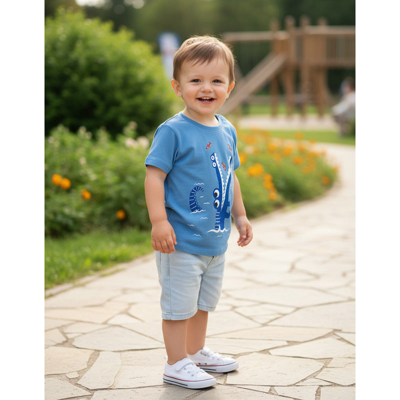 Remeras Manga Corta Algodon Bebes Y Niños Varios Diseños