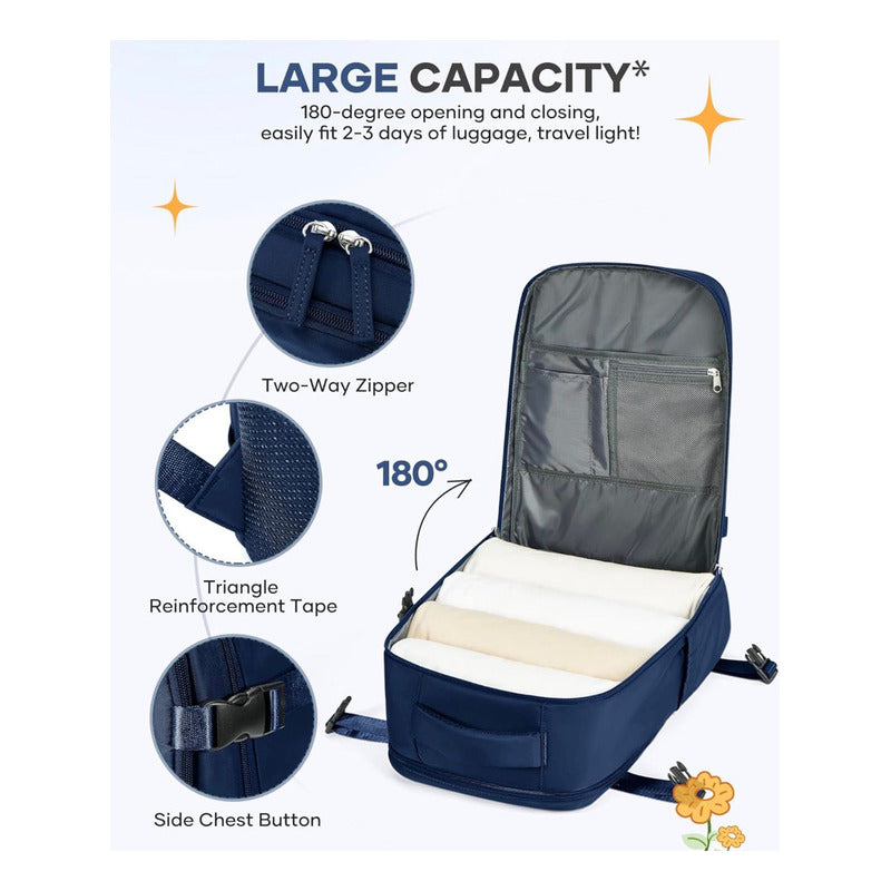 Mochila Viaje Grande Con Usb Varias Reparticiones Uniteduy