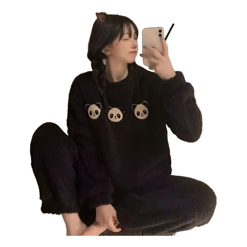 Pijama Peluche Largo Osos Plus Abrigados Varios Colores