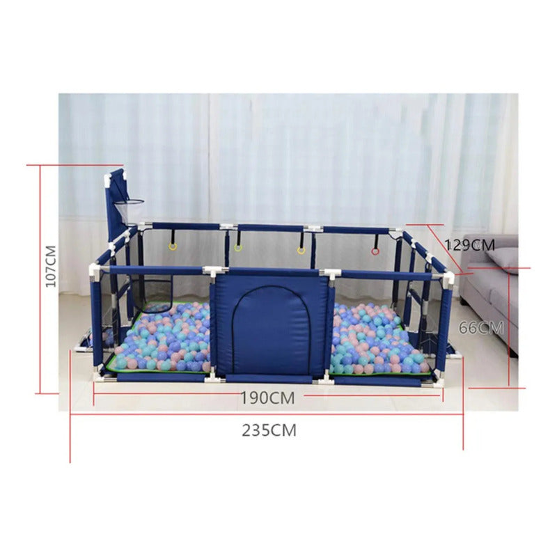 Corral Pelotero Para Bebe Con Arco Y Aro Medida 235*66*129